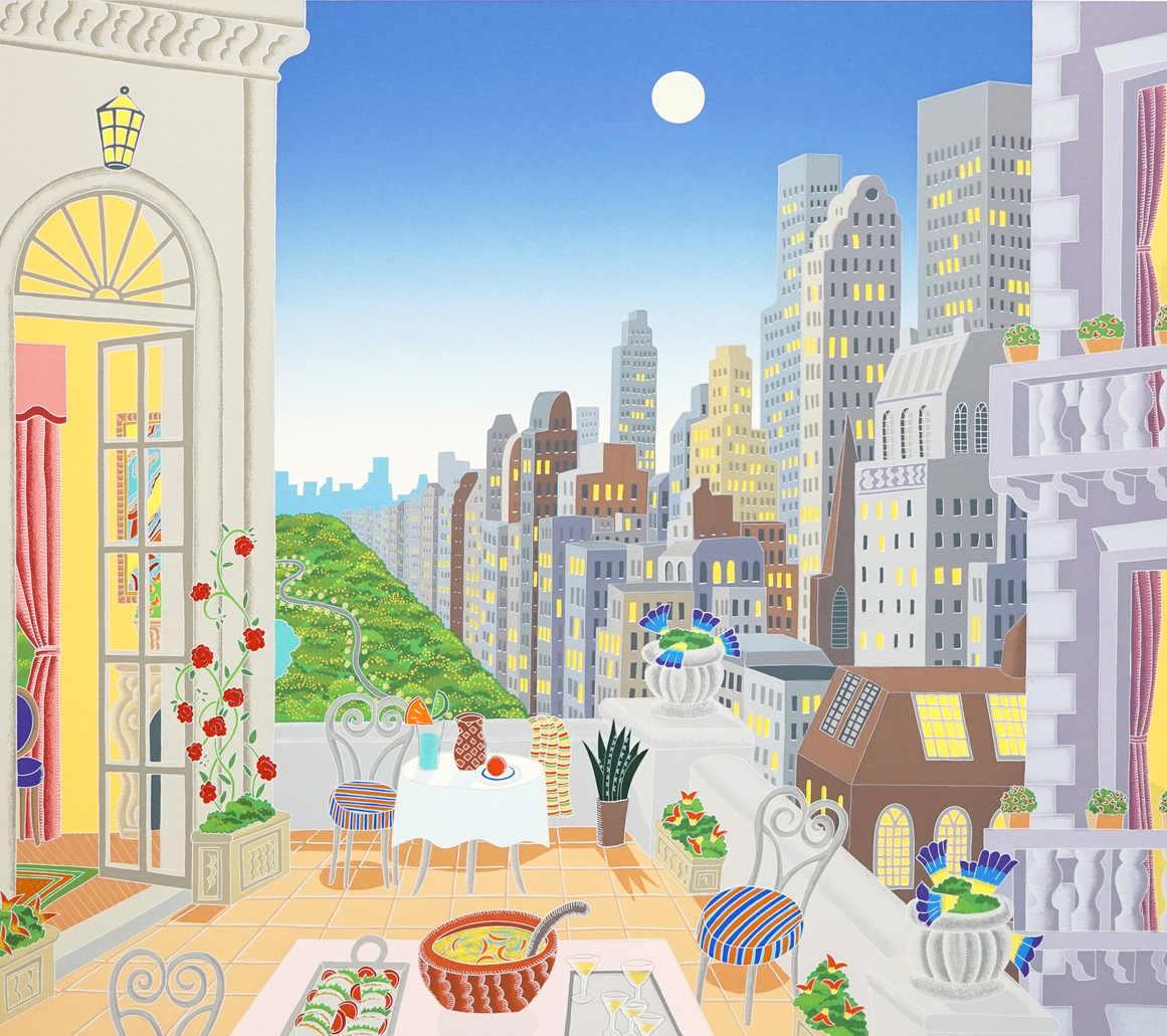 トーマス・マックナイトの絵画作品　タイトルは、ミッドタウン